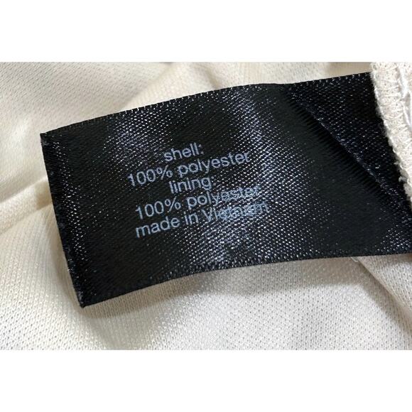 Lane Bryant Black Cream Print Crinkle Texture Tie Neck Long Sleeve Lined Blouse - Picture 7 of 8